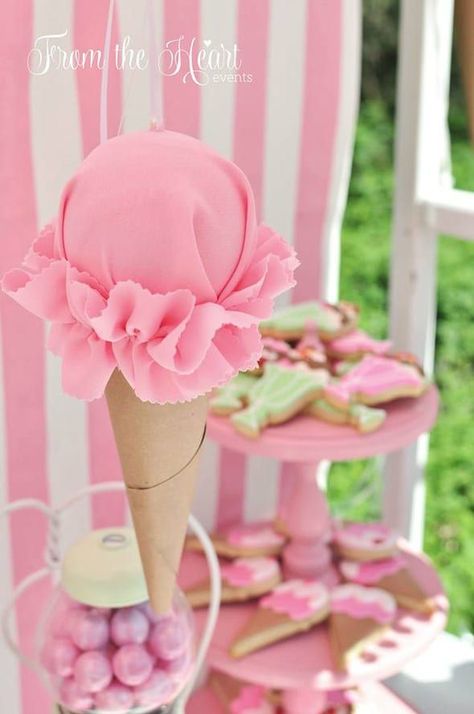 Ice Cream Cone Party Decoration | Ice Cream Party Ideas Ice Cream Birthday Party Theme, Ice Cream Social Party, Ice Cream Party Theme, Ice Cream Party Decorations, Creative Party Ideas, Colorful Ice Cream, Ice Cream Birthday Party, Ice Cream Theme, Diy Ice Cream