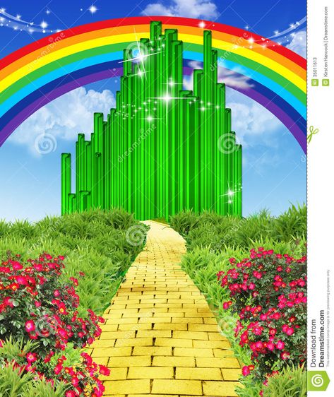 Rainbow Over The Yellow Brick Road Stock Photos - Image: 35011613 Wizard Of Oz Pictures, Wizard Of Oz Musical, Wizard Of Oz Decor, The Yellow Brick Road, Glinda The Good, City Flowers, Wicked Witch Of The West, Glinda The Good Witch, The Wonderful Wizard Of Oz