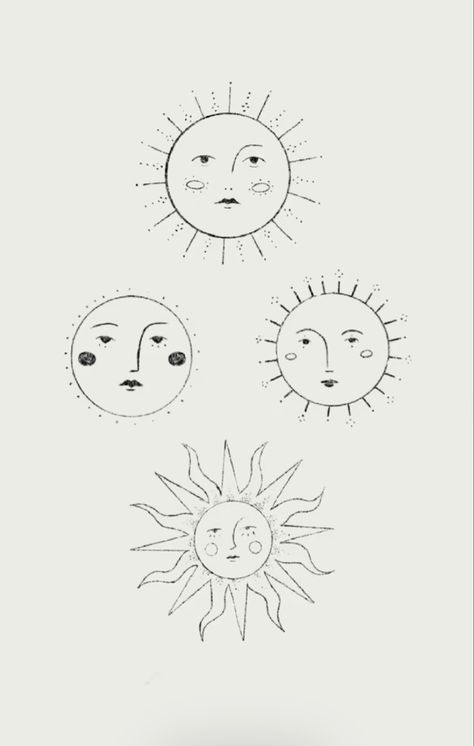 Moon Sun Tattoo, Boho Tattoos, Petite Tattoos, Joy Art, Sun Tattoos, Cute Little Tattoos, Fancy Art, Sun Tattoo, Dainty Tattoos