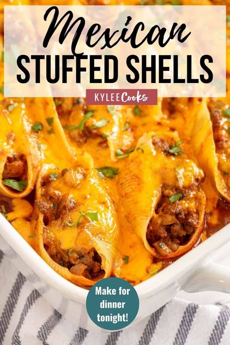 Mexican Stuffed Shells, Stuffed Shells Ricotta, Stuffed Shells Recipe, Latin Food, Easy Pasta Recipes, Delicious Dinner Recipes, Stuffed Shells, Quesadillas, Easy Pasta