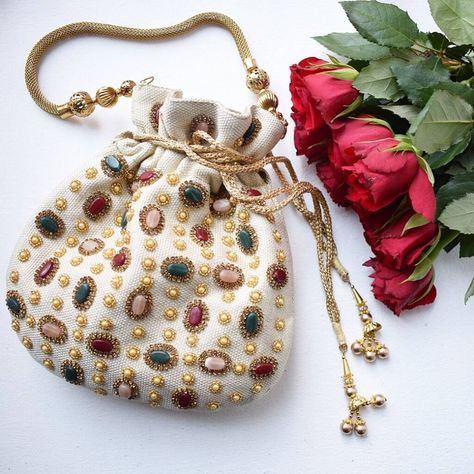 Embellished Purses, Wedding Handbag, Potli Bag, Embellished Bags, Potli Bags, Embroidery Bags, Wedding Bag, Handmade Bag, Fabric Bags