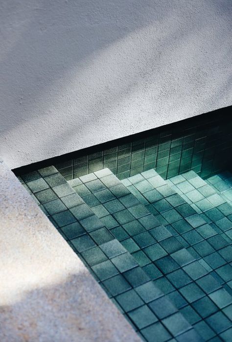 Pool Water Features, Pool Colors, Wellness Resort, Plunge Pool, Creative Journal, Pool Tile, Pool Water, Outdoor Bbq, Art Travel