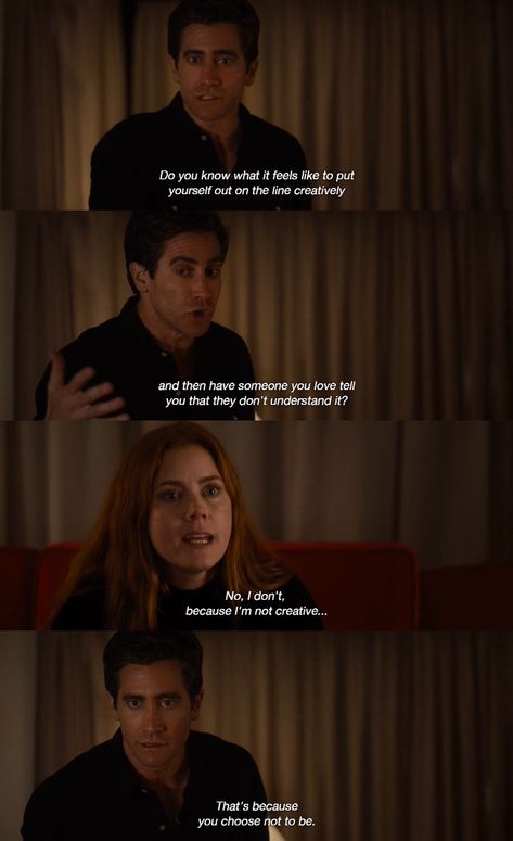 Nocturnal Animals (2016) Nocturnal Animals Movie Aesthetic, Nocturnal Animals Quotes, Jake Gyllenhaal Nocturnal Animals, Nocturnal Animals Movie, Romance Movie Scenes, Best Movie Lines, Best Movie Quotes, Line Tv, Tv Series To Watch