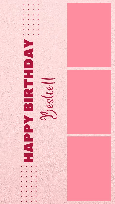 Cute Birthday Template, Layout For Instagram, Happy Birthday Bestie Quotes, Happy Birthday Icons, Happy Birthday Bestie, Instagram Story Idea, Happy Birthday Best Friend Quotes, Birthday Icon, Birthday Captions Instagram