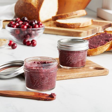 Cranberry Mustard Recipe | Ball® Mason Jars Cranberry Mustard Recipe, Canning Cranberries For Juice, Mama Stamberg's Cranberry Relish, Honey Fermented Cranberries, Cranberry Mustard, Jam Ideas, Cranberry Mason Jar Candle, Canning And Preserving, Food Canning