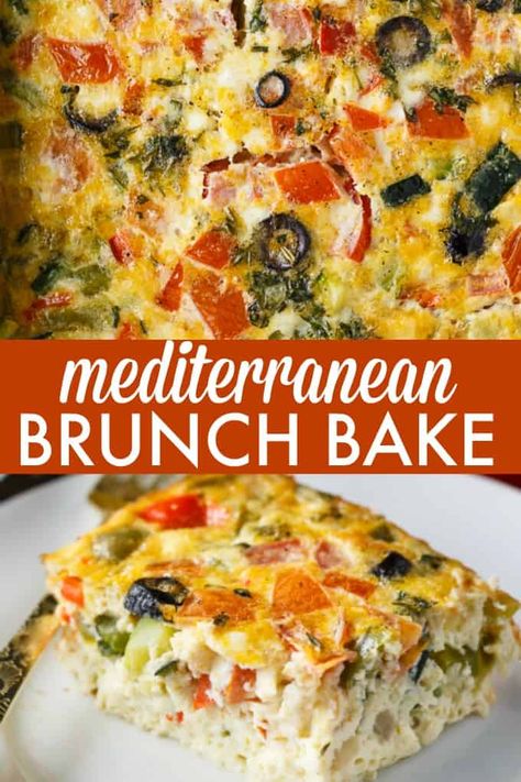 Mediterranean Brunch, Recipes Mediterranean Diet, Kitchen Mediterranean, Feta And Olives, Mediterranean Diet Breakfast, Mediterranean Diet Food List, Mediterranean Recipes Healthy, Brunch Bake, Vegetarian Brunch