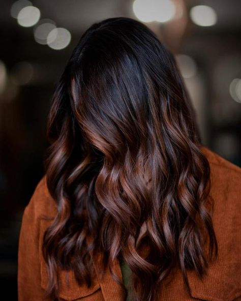 Mahogany and Auburn Brown Hair Fall Inspired Hair Color, Fall Inspired Hair, Lighter Brown Hair Color, Hair Wishlist, Lighter Brown Hair, Balayage Red, Dark Brown Hair Dye, Cabelo Ombre Hair, Dark Brunette Hair