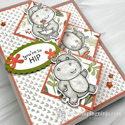 Happiest Hippo Cards, Su Hippest Hippos Cards, Happy Hippo Stampin Up Cards, Stampin Up Hippo Happiness Cards, Stamp It Up Cards, Stampin Up Happiest Hippos, Stampin Up Hippest Hippos Cards, Stamping Up Cards 2022-2023, Hippest Hippos Stampin Up Cards