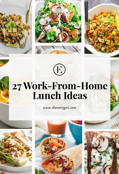 Bored With Your Lunches? Try These 27 Recipes | The Everygirl Quick Home Lunch Ideas, Work From Home Dinner Ideas, Healthy Lunch Ideas Work From Home, Work From Home Lunch Ideas Healthy, Healthy Wfh Lunch, Work From Home Food Ideas, Wfh Meal Prep, Working From Home Lunch Ideas, Lunch Ideas For Work From Home