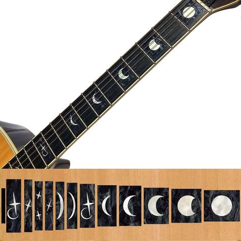 Guitar With Stickers, Moon Guitar, Types Of Guitars, Fret Markers, Custom Bass Guitar, Guitar Stickers, Types Of Guitar, Guitar Obsession, 2160x3840 Wallpaper