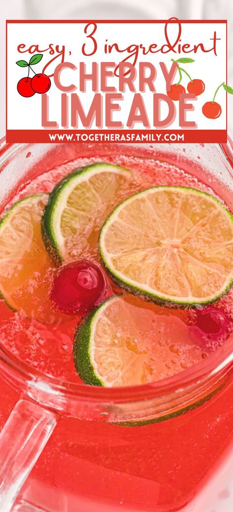 Cherry Limeade Punch Recipe, Sprite Fruit Drink, Jello Drinks Non Alcoholic, Limeade Punch Recipes, Refreshing Summer Drinks Nonalcoholic Punch Recipes, Easy Summer Punch Nonalcoholic, Spiked Cherry Limeade Recipe, Easy Nonalcoholic Drink, Cherry Limeade Recipe Alcohol Vodka