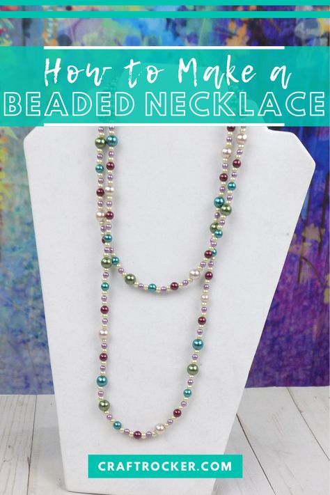 Stretch Necklaces Diy, How To Make Long Necklaces Diy, Diy Long Beaded Necklaces, How To Make Layered Necklaces Diy, How To Make Jewelry For Beginners Step By Step, Necklaces Handmade Ideas, Simple Beaded Necklace Ideas, Homemade Necklace Ideas Jewelry Making, Easy Diy Necklace Ideas