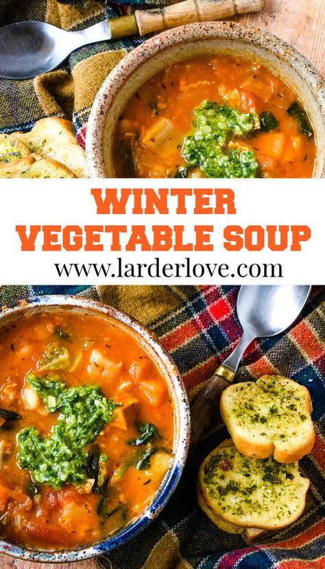 Veg Soup Recipes, Winter Vegetable Soup, Winter Stews, Winter Vegetable, Hearty Vegetable Soup, Vegetable Soup Recipe, Veg Soup, Sweet Potato Spinach, Vegetarian Cabbage