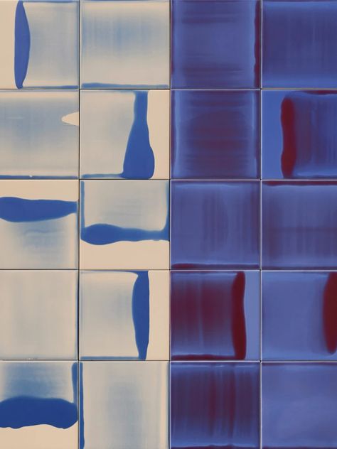 STUDIO RENS a research-based design studio (Eindhoven, The Netherlands) Texture Materials Architecture, Tile Rendering, Pattern Moodboard, Blue Rocks, Blue Material Palette, Blue Architecture, Ceramic Tile Design, Ceramic Tiles Texture, Color Moodboard