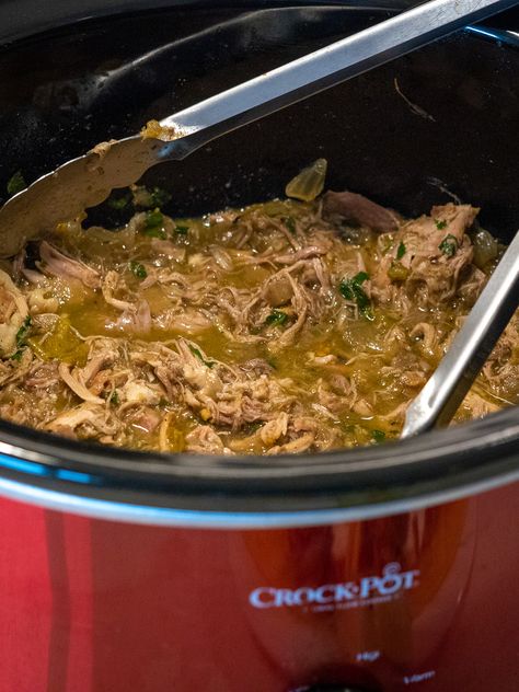 Slow Cooker Salsa Verde Pulled Pork?utm_source=12tomatoes Slow Cooker Pork Verde, Pork Verde Crockpot, Pork Loin Roast Crock Pot, Pork Verde, Crock Pot Chuck Roast, Shredded Pork Tacos, Slow Cooker Pork Tacos, Slow Cooker Salsa, Food Flavors