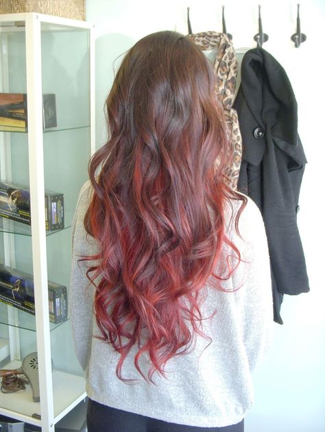 Image result for light brown and red ombre hair Balayage, Red Hair To Light Brown, Red Brown Ombre, Brown Hair Dyed Red, Brown Hair Cuts, Dyed Hair Ombre, Red Hair Inspiration, Red Ombre Hair, Blue Ombre Hair