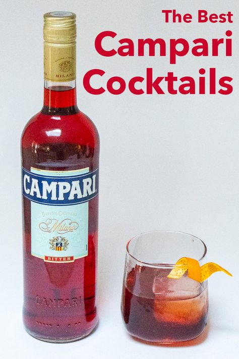 Gin Campari Cocktail, Campari Recipes, Campari Drinks, Campari Cocktail, Boulevardier Cocktail, Campari Cocktails, Negroni Recipe, Italian Liqueur, Drink At Home