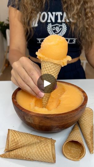 Melon Sorbet, Ice Cream Maker Recipes, Immersion Blender, Agave Syrup, Syrup Recipe, Food Processor, 2 Ingredients, Frozen Treats, Ice Cream Recipes