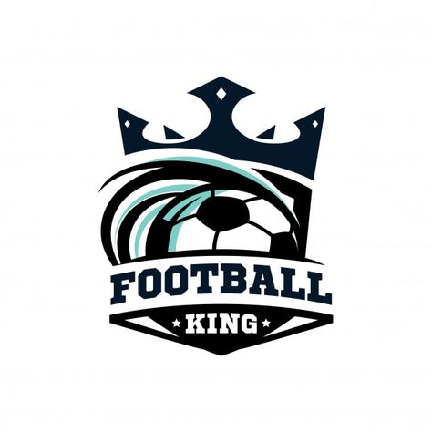 King football logo Premium Vector | Free Vector #Freepik #freevector #freelogo #freebadge #freesport #freefootball Football Gender Reveal, Football Logo Design, Football Canvas, Hero Logo, Soccer Logo, Free Football, Logo Vintage, Football Design, Football Logo