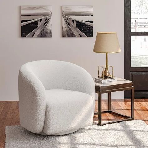 Armchairs & Accent Chairs You'll Love | Wayfair.co.uk Seating Area In Bedroom, Ottoman Chairs, Swivel Sofa, Chill Space, Round Swivel Chair, Bucket Chair, Boucle Chair, Bedroom Seating Area, Attic Room