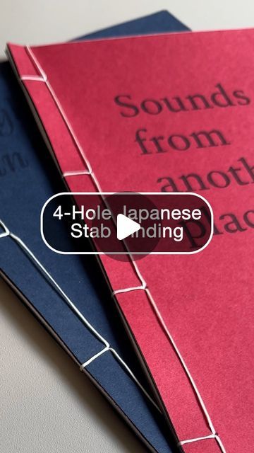 How To Bind Loose Pages, Japanese Stab Binding Tutorial, Beginner Book Binding, Diy Booklet Binding, Binding Books Diy, Japanese Binding Book, Simple Bookbinding, Easy Book Binding, Booklet Binding