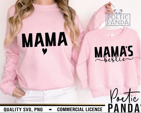 Mama And Mini, Matching Mom, Matching Sweatshirts, Mommy And Me Outfits, Pink Tee, Valentines Day Shirts, Pink Sweatshirt, Matching Shirts, Mommy And Me