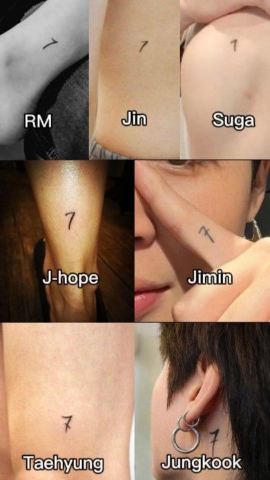 Jimin’s Tattoo, Bangtan 7 Tattoo, Jimin's Back Tattoo, Tattoo With Meaning Symbolic, Bts Tattoo Ideas Taehyung, Jungkook New Tattoo, Bts Matching Tattoos, Small Bts Tattoos, Jungkook 7 Tattoo