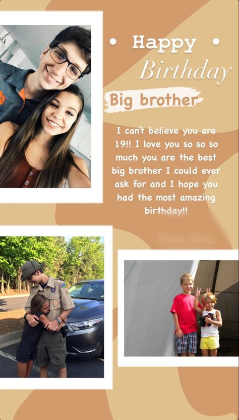 Big Brother Captions Instagram, Birthday Caption For Brother, Instagram Story Birthday, Happy Birthday Brother From Sister, Happy Birthday To Brother, Happy Birthday Big Brother, Birthday Wishes Status, Happy Birthday Little Sister, Happy Birthday Captions