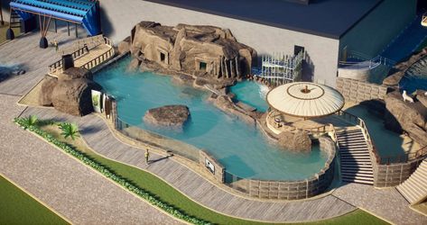 Planet Zoo African Penguin Habitat, Planet Zoo Otter Habitat, Planet Zoo Penguin Habitat, Planet Zoo Game, Planet Zoo Building Ideas, Zoo Habitats Design, Planet Coaster Inspiration, Planet Zoo Exhibit, Planet Zoo Buildings