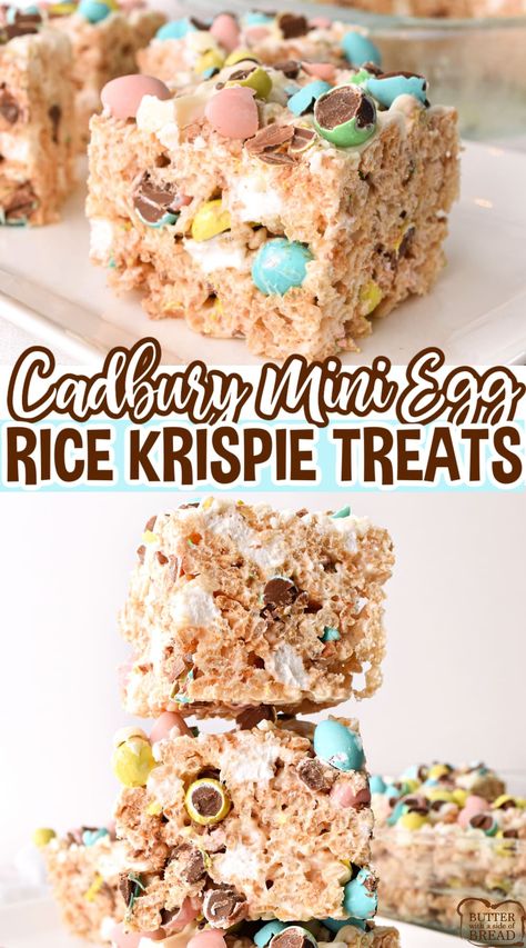 Cadbury Rice Krispie Treats, Mini Eggs Rice Krispies, Cadbury Egg Rice Krispies, Chocolate Drizzle Rice Krispie Treats, Rice Krispie Easter Eggs, Mini Egg Rice Krispie Squares, Cereal Krispie Treats, Easter Rice Crispy Treats Ideas, Rice Crispy Treat Easter Eggs