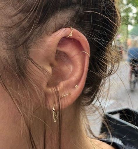 Ušný Piercing, Constellation Piercings, Ear Peircings, Cool Ear Piercings, Pretty Ear Piercings, Piercing Septum, Cute Ear Piercings, Cute Piercings, Tragus Piercing