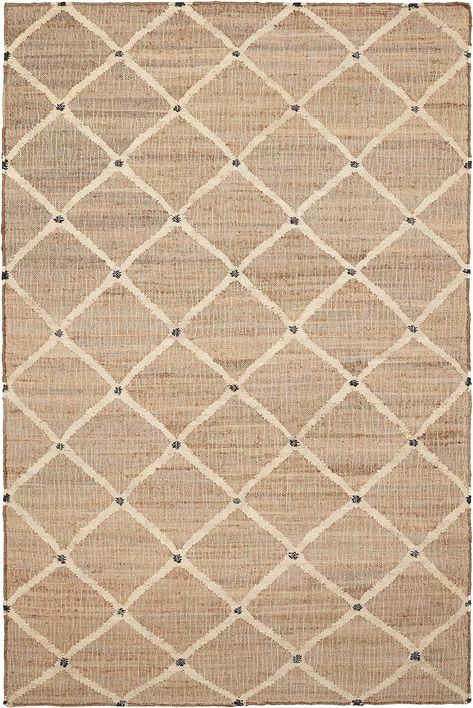 Amazon.com: Dash and Albert Kali Area Rug - 6' x 9' Natural - Neutral Diamond Pattern Handwoven Jute Accent Rug - Ultra-Durable, Lightweight, High Traffic Area Friendly - Kitchen, Living Room, Entryway : Home & Kitchen Diamond Jute Rug, Vineyard House, Dash And Albert Rugs, Diamond Rugs, Geometric Solids, Hooked Wool, Living Room Entryway, Dash And Albert, Accent Rug