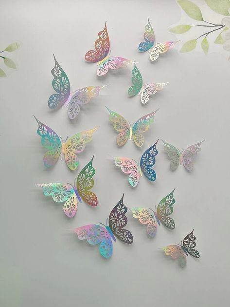 Furniture Stickers, 3d Butterfly Wall Stickers, Butterfly Wall Decor, Paper Butterflies, Paper Wall Art, Paper Butterfly, Butterfly Wall Stickers, Wall Stickers Bedroom, 3d Stickers