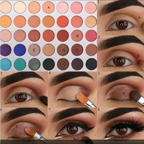 Jaclyn Hill Makeup, Jaclyn Hill Eyeshadow Palette, Make Up Designs, Morphe Eyeshadow, Makeup Morphe, Barbie Makeup, Jaclyn Hill Palette, Makeup Tutorial Eyeshadow, Eye Makeup Steps