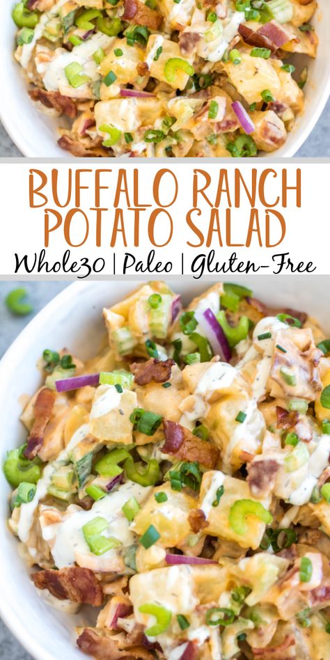 Whole 30 Potatoes, Ranch Potato Salad, Golden Potatoes, Paleo Side Dishes, Paleo Sides, Vegetable Recipe, Buffalo Ranch, Whole30 Dinners, Paleo Salads