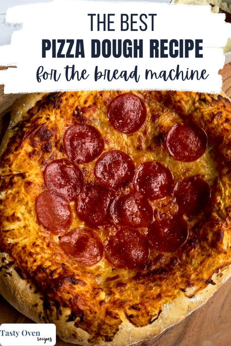 This bread machine pizza dough recipe creates a light, chewy, and delicious crust that can be used to with any of your favorite pizza toppings! If you don't have a bread machine you can follow the easy instructions included for making it by hand. Bread Machine Pizza Dough Recipe, Bread Maker Pizza Dough, Pizza Dough Bread Machine, Bread Machine Pizza Dough, Pizza Dough Bread, The Best Pizza Dough, Easy Bread Machine Recipes, Best Bread Machine, Best Pizza Dough