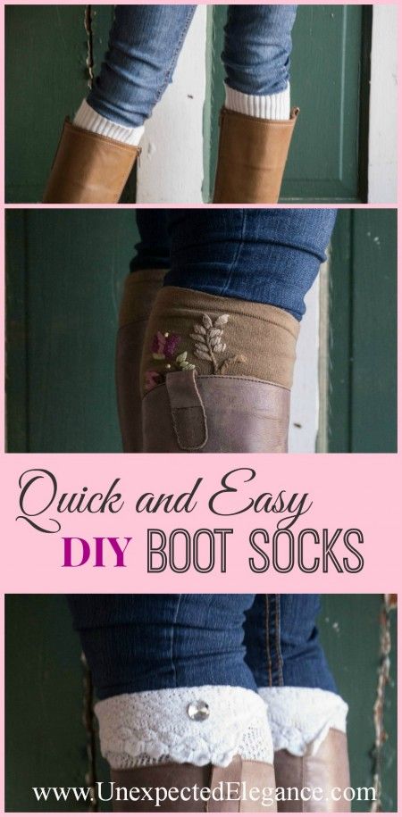 Make your own BOOT SOCKS and find an EASY way to ADD EMBELLISHMENTS. You might be surprised what they are! ;) Repurposed Shirts, Diy Scarves, Sickness Remedies, Dollar Diy, Boots Diy, Clothes Hacks, Thrifty Thursday, Boot Toppers, Easy Fashion