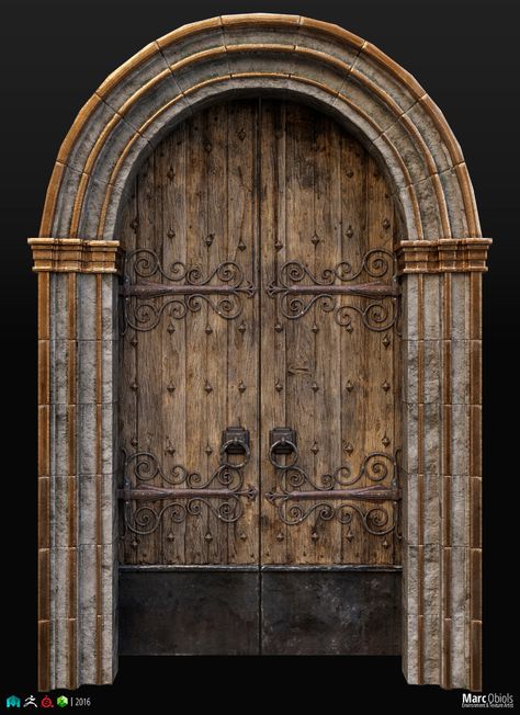 ArtStation - Tower Door, Marc Obiols Royal Doors, Medieval Door, Castle Doors, 3d Reference, Medieval Furniture, Portfolio Art, Big Doors, Door Prop, Smart Materials