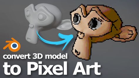 Convert 3D Model to Pixel Art using Blender Pixelate Compositor Blender 3d Art, 2d Pixel Art, Blender Model, Blender Character, Blender Character Modeling, Photoshop Basics, 3d Modeling Tutorial, Blender Models, 3d Blender