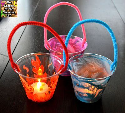 Plastic Cup Lanterns and Luminaries Railroad Crafts For Vbs, Camping Art Crafts For Preschoolers, Psalm 119:105 Craft, Campfire Vbs Crafts, Daycare Camping Theme Activities, Rainy Day Party Ideas, Light Theme Preschool, Vbs Crafts For Preschoolers, Psalm 119 105 Craft For Kids