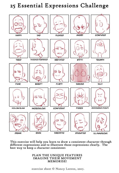 Expressions Chart, Expression Chart, How To Draw Faces, Facial Expressions Drawing, Expression Sheet, Drawing Face Expressions, Draw Faces, Comic Tutorial, Creative Drawing Prompts