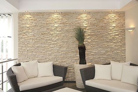 Love white Stone Walls Interior, Stone Accent Walls, Stacked Stone, Stone Veneer, Wall Cladding, Style At Home, A Living Room, Design Case, Stone Wall