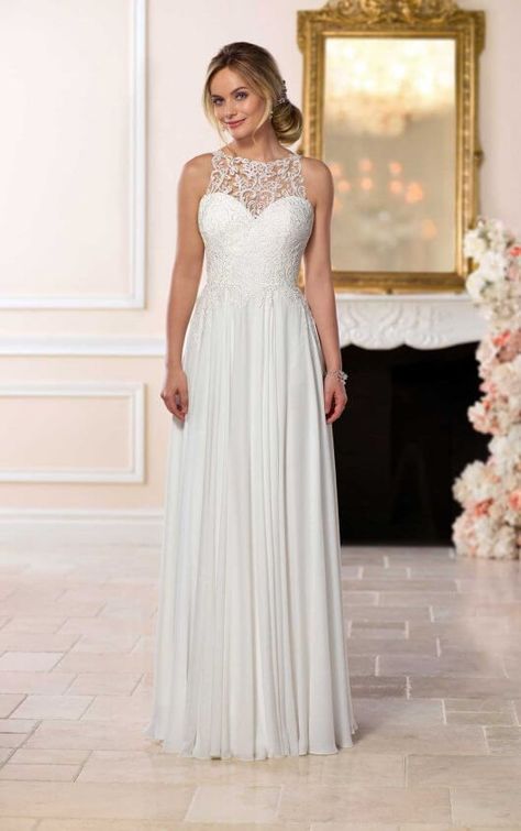 6593 Sweet Beach Wedding Dress by Stella York Stella York Bridal, Beach Wedding Attire, Stella York Wedding Dress, Wedding Dress Boho, Boda Mexicana, Chiffon Wedding Dress, Wedding Dress Chiffon, Stella York, Lace Beach Wedding Dress