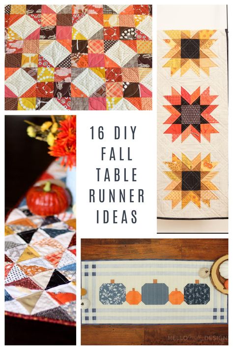 Fall Table Runner Ideas and Tutorials - Diary of a Quilter Quilted Thanksgiving Table Runner, Fall Quilted Table Toppers, Fall Quilt Table Runners, Diy Quilted Table Runner, Free Fall Table Runner Patterns, Fall Quilted Table Toppers Patterns Free, Quilted Fall Table Runner, Table Runner Sewing Patterns Free, Fall Quilting Ideas