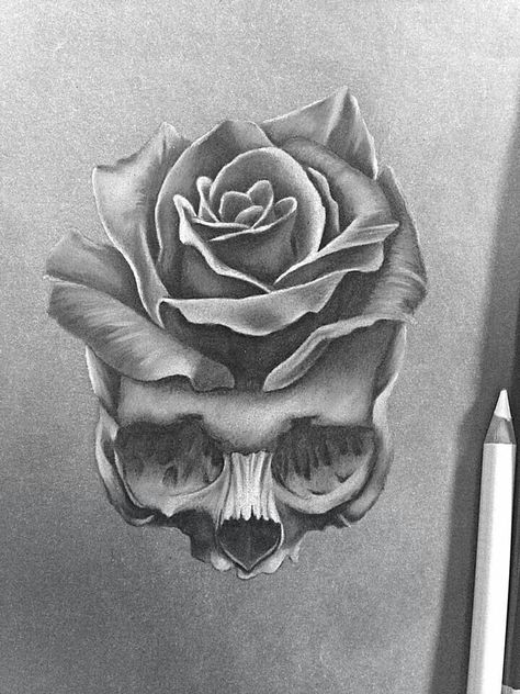 Only a drawing but going to be my first tattoo Herren Hand Tattoos, Skull Rose Tattoos, Skull Hand Tattoo, Rose Drawing Tattoo, Rose Hand Tattoo, Bauch Tattoos, Candy Skull, Tattoo Zeichnungen, Skulls Drawing