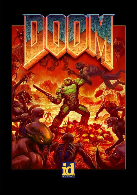 Doom Demons, Doom Game, Old Computer, Game Cover, Video Game Posters, Gaming Posters, Classic Video Games, Retro Videos, Retro Video Games