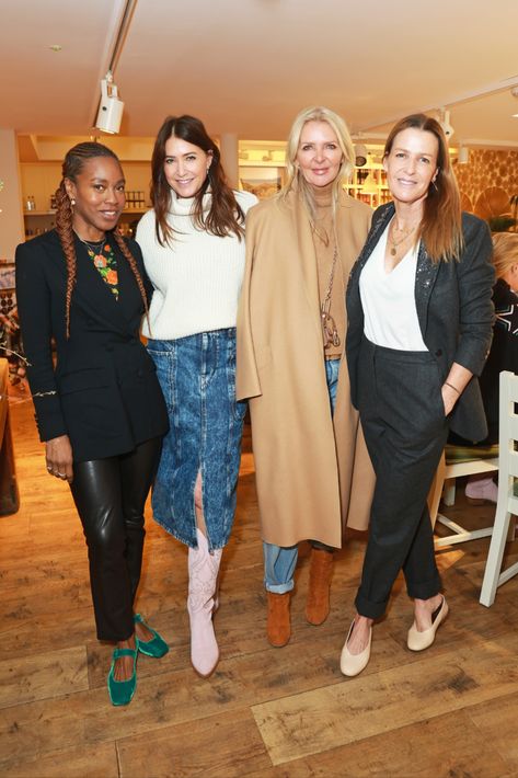 Susan Bender Whitfield, Lisa Snowdon, Amanda Wakeley and India Hicks wearing the Pink Sands Collection Box Braid Lengths, Trendy Outfits Inspiration, Penelope Chilvers, India Hicks, Sand Collection, Amanda Wakeley, Boot Collection, Panel Discussion, International Women's Day