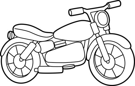 Motorbike Drawing, Motorcycle Clipart, Travel Theme Classroom, Kids Motorcycle, Kid Coloring Page, Motorcycle Pictures, Kids Vector, Motorcycle Art, Sepeda Motor