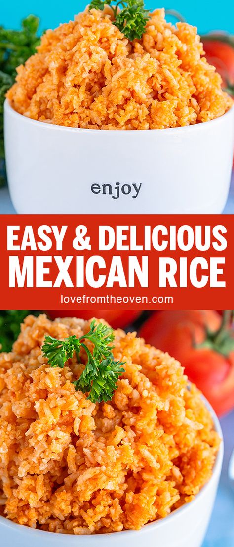 Food To Make At Home, Homemade Mexican Rice, Mexican Rice Easy, Spanish Rice Recipe, Love From The Oven, Authentic Mexican Recipes, Mexican Rice Recipes, Mexican Spanish, Homemade Mexican