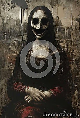 oil-painting-mona-lisa-creepy-horror-art-occult-unsettling-surreal-gothic Dark Horror Art Surrealism, Scary Paintings, Creepy Horror, Digital Fashion, Surrealism Painting, Halloween Painting, Scary Movies, Horror Art, Halloween Art